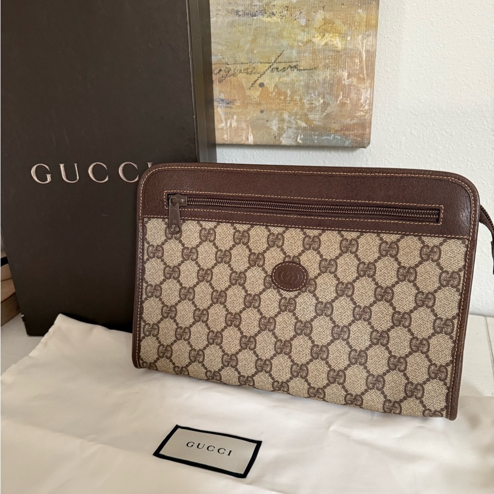 Vintage Gucci Supreme Clutch with Box & Dustbag